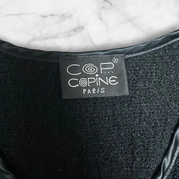 Cop Copine Paris Floral Satin Black Long Sleeve Mini Dress  size S - Picture 5 of 7